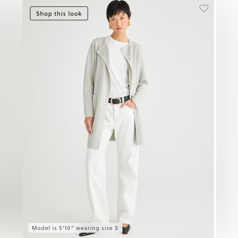 Juliette Collarless Linen Blend Sweater Blazer